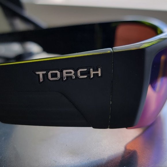 TORCH HOTBOX GOLF BLACK LIME SUNGLASSES WITH POUCH BOX-009-GLF - MADE IN ITALY - Picture 3 of 7